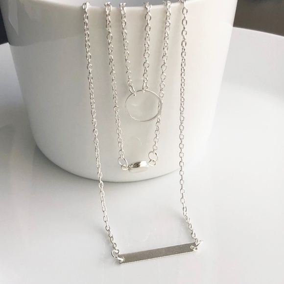 Jewelry - NEW Multilayer Bar Ring necklace (silver color)